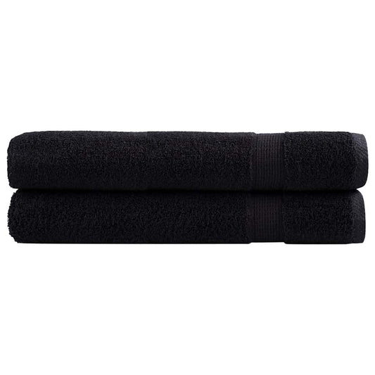 Handdoeken SOLUND 2 st 600 g/m² 100x200 cm zwart is nu te koop bij PeponiXL, paradijselijk wonen!