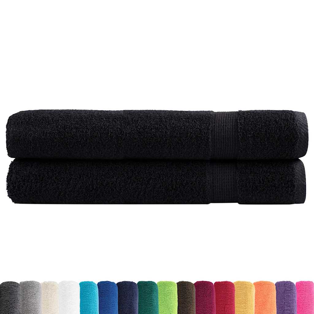 Handdoeken SOLUND 2 st 600 g/m² 100x200 cm zwart is nu te koop bij PeponiXL, paradijselijk wonen!