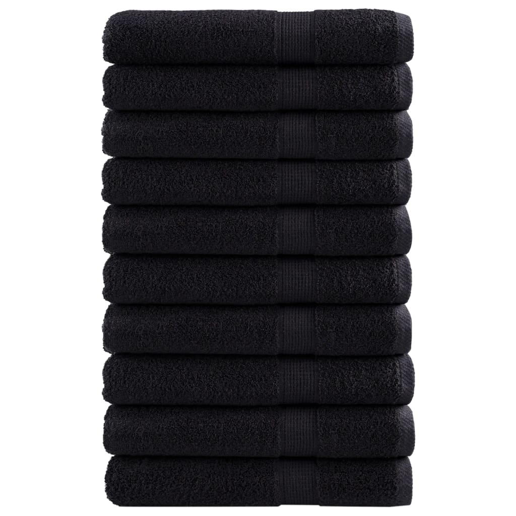 Handdoeken SOLUND 10 st 600 g/m² 100x200 cm zwart is nu te koop bij PeponiXL, paradijselijk wonen!