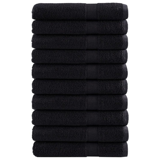 Handdoeken SOLUND 10 st 600 g/m² 100x200 cm zwart is nu te koop bij PeponiXL, paradijselijk wonen!