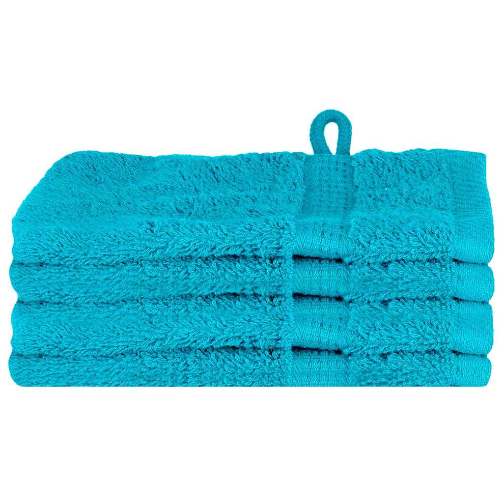 Gastendoek SOLUND 4 pcs Turquoise 15 x 21 cm 550 gsm is nu te koop bij PeponiXL, paradijselijk wonen!