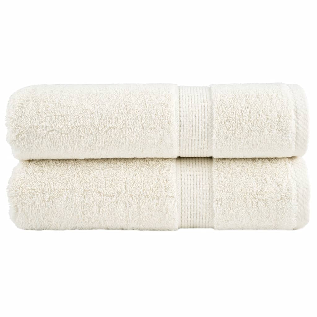Handdoeken SOLUND 2 st 600 g/m² 50x100 cm crèmekleurig is nu te koop bij PeponiXL, paradijselijk wonen!