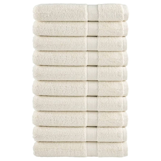 Handdoeken SOLUND 10 st 600 g/m² 100x200 cm crèmekleurig is nu te koop bij PeponiXL, paradijselijk wonen!