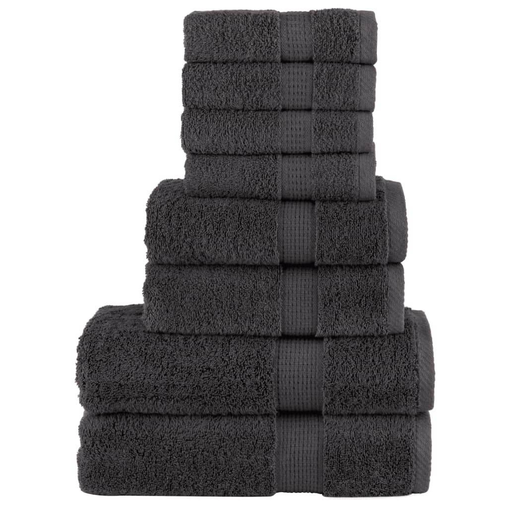 8-delige Handdoekenset SOLUND 600 g/m² antracietkleurig is nu te koop bij PeponiXL, paradijselijk wonen!
