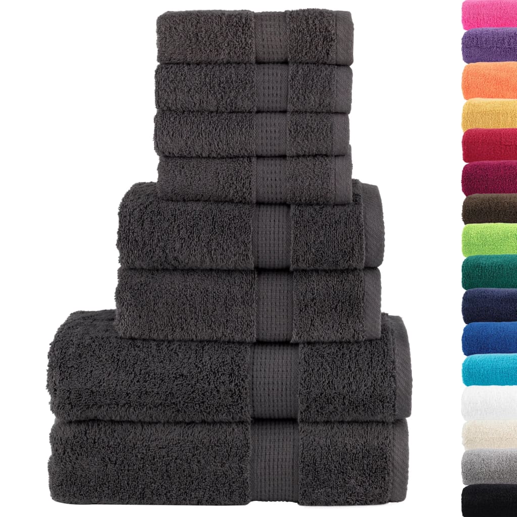 8-delige Handdoekenset SOLUND 600 g/m² antracietkleurig is nu te koop bij PeponiXL, paradijselijk wonen!