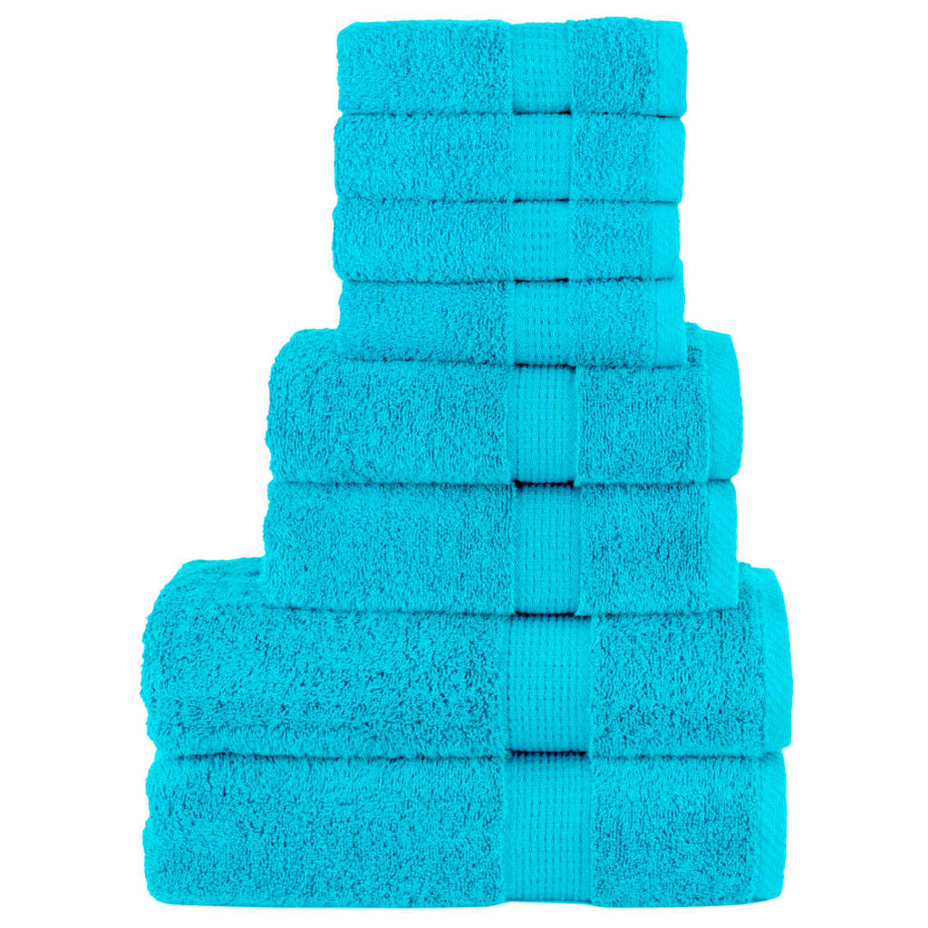 8-delige Handdoekenset SOLUND 600 g/m² turquoise is nu te koop bij PeponiXL, paradijselijk wonen!