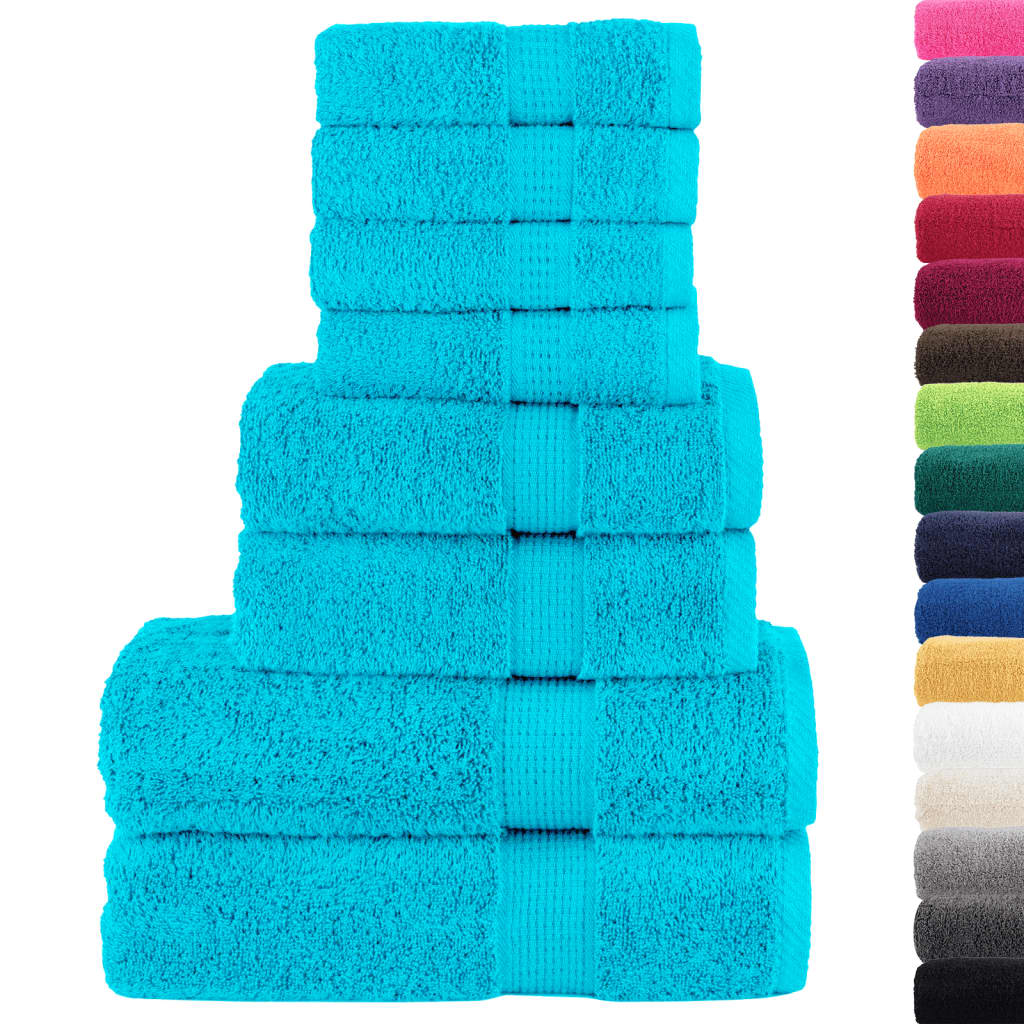 8-delige Handdoekenset SOLUND 600 g/m² turquoise is nu te koop bij PeponiXL, paradijselijk wonen!