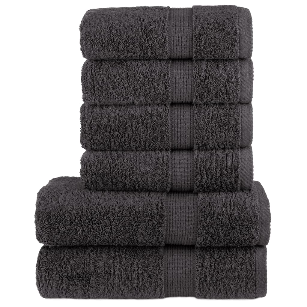 6-delige Handdoekenset SOLUND 600 g/m² antracietkleurig is nu te koop bij PeponiXL, paradijselijk wonen!