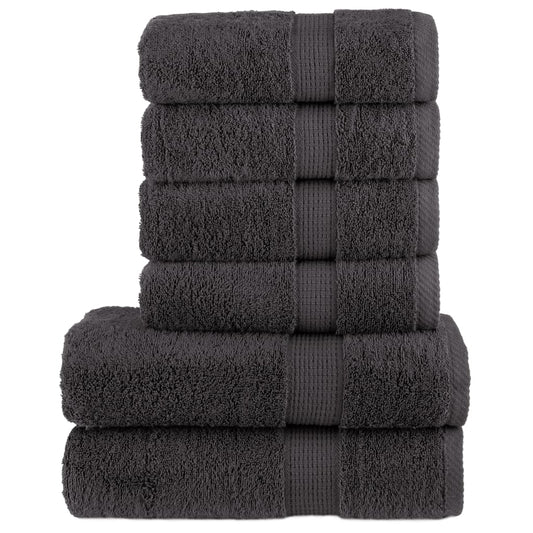 6-delige Handdoekenset SOLUND 600 g/m² antracietkleurig is nu te koop bij PeponiXL, paradijselijk wonen!