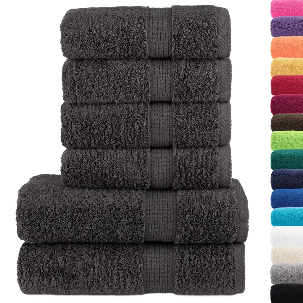6-delige Handdoekenset SOLUND 600 g/m² antracietkleurig is nu te koop bij PeponiXL, paradijselijk wonen!