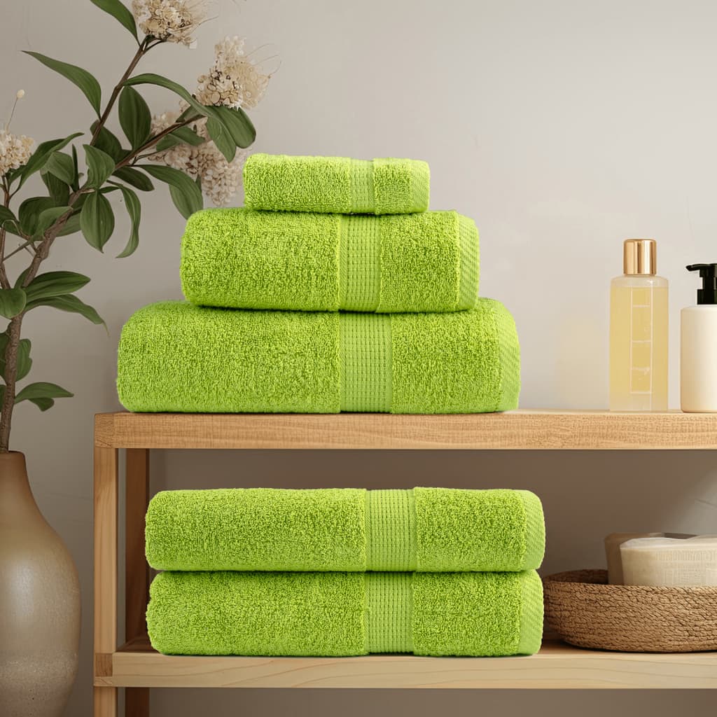 6-delige Handdoekenset SOLUND 600 g/m² appelgroen is nu te koop bij PeponiXL, paradijselijk wonen!