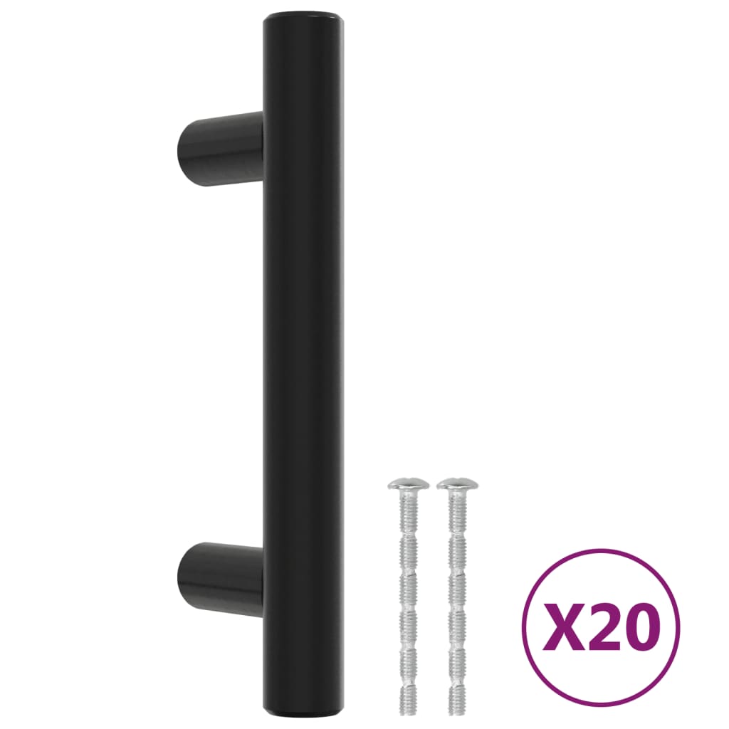 Handvatten 20 st 64 mm roestvrij staal zwart is nu te koop bij PeponiXL, paradijselijk wonen!