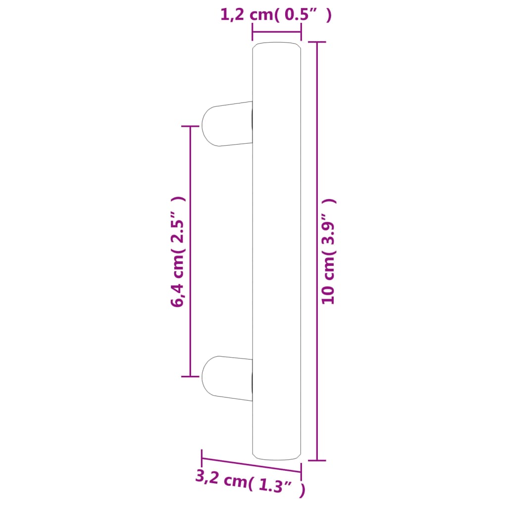 Handvatten 20 st 64 mm roestvrij staal zwart is nu te koop bij PeponiXL, paradijselijk wonen!