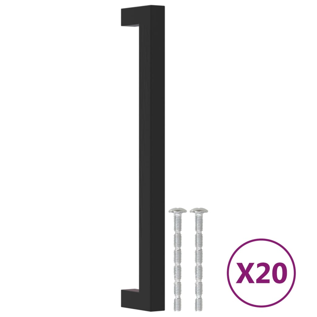 Handvatten 20 st 192 mm roestvrij staal zwart is nu te koop bij PeponiXL, paradijselijk wonen!