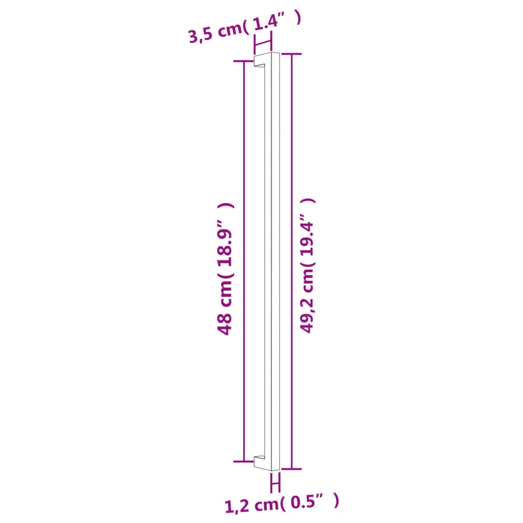 Handvatten 10 st 480 mm roestvrij staal zilverkleurig is nu te koop bij PeponiXL, paradijselijk wonen!