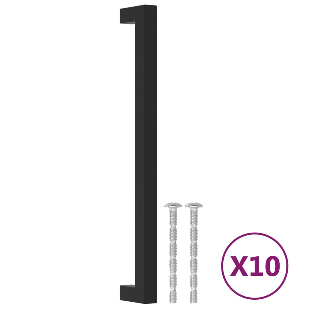 Handvatten 10 st 224 mm roestvrij staal zwart is nu te koop bij PeponiXL, paradijselijk wonen!