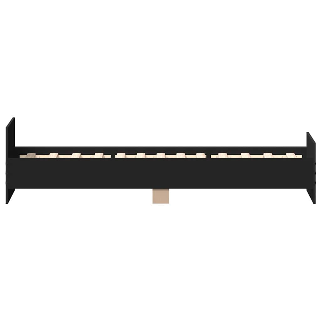 Bedframe bewerkt hout zwart 75x190 cm