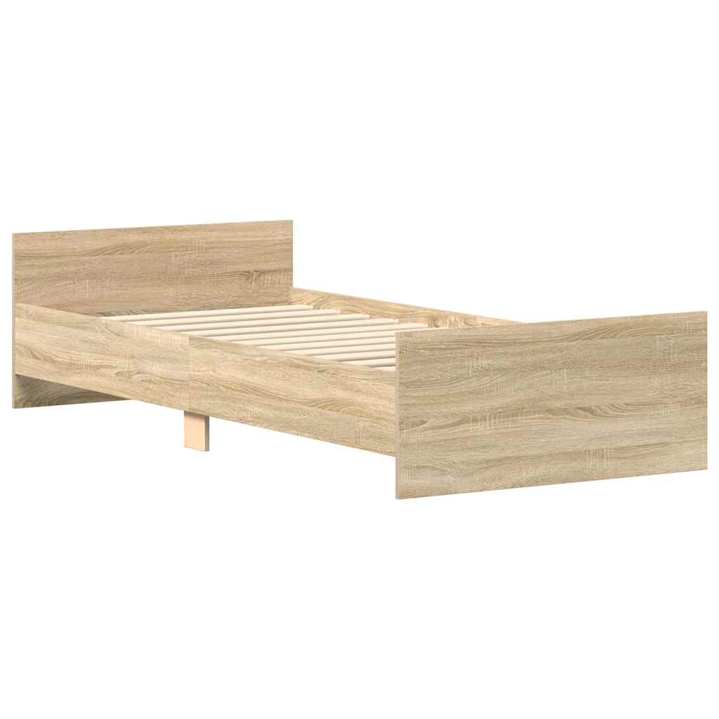 Bedframe zonder matras hout sonoma eikenkleurig 75x190 cm is nu te koop bij PeponiXL, paradijselijk wonen!