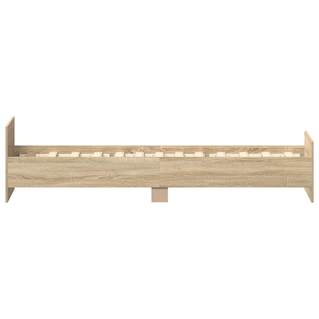 Bedframe zonder matras hout sonoma eikenkleurig 75x190 cm is nu te koop bij PeponiXL, paradijselijk wonen!