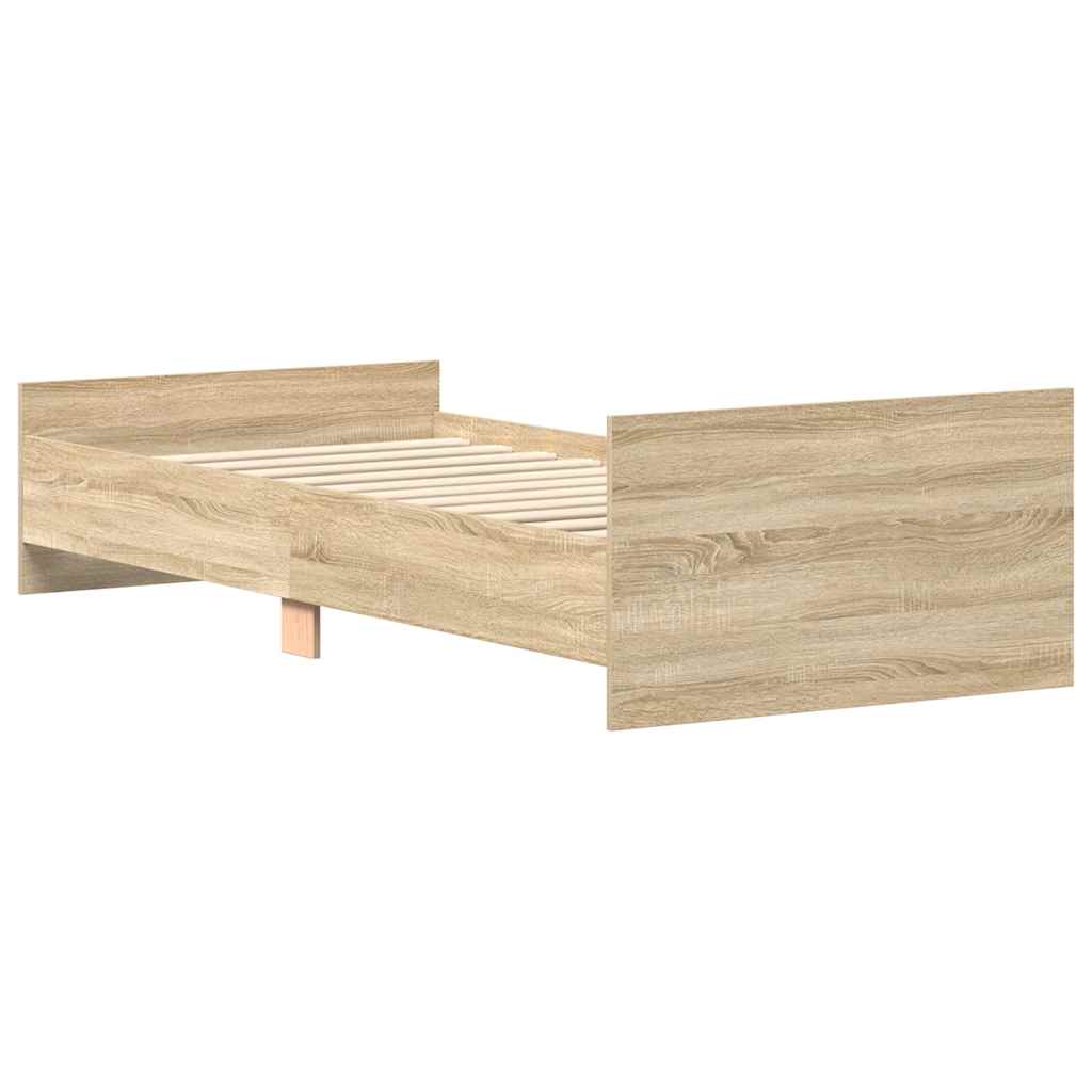 Bedframe zonder matras hout sonoma eikenkleurig 75x190 cm is nu te koop bij PeponiXL, paradijselijk wonen!