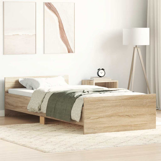 Bedframe zonder matras hout sonoma eikenkleurig 75x190 cm is nu te koop bij PeponiXL, paradijselijk wonen!