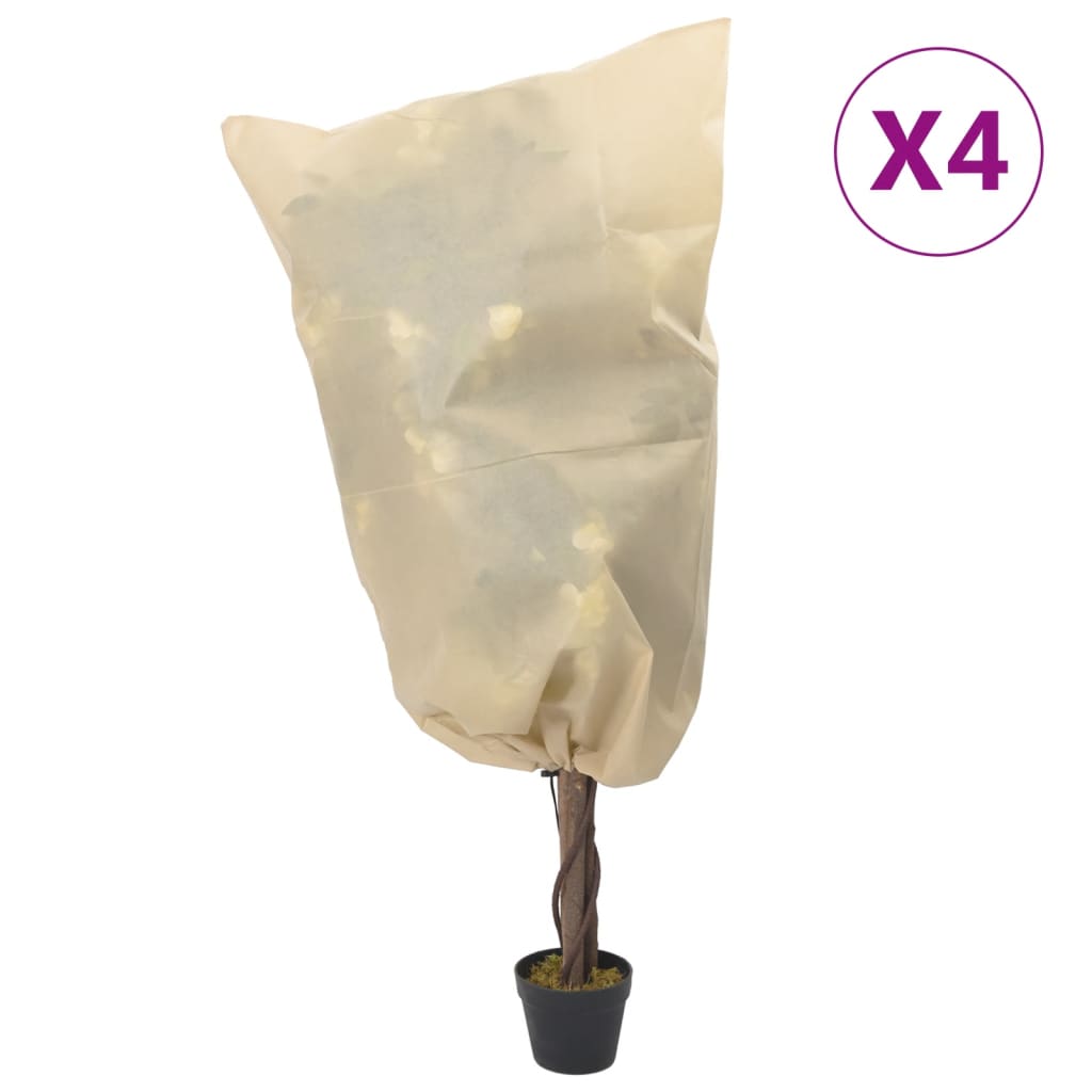 Plantenhoezen met trekkoord 4 st 70 g/m² 0,8x1,2 m is nu te koop bij PeponiXL, paradijselijk wonen!