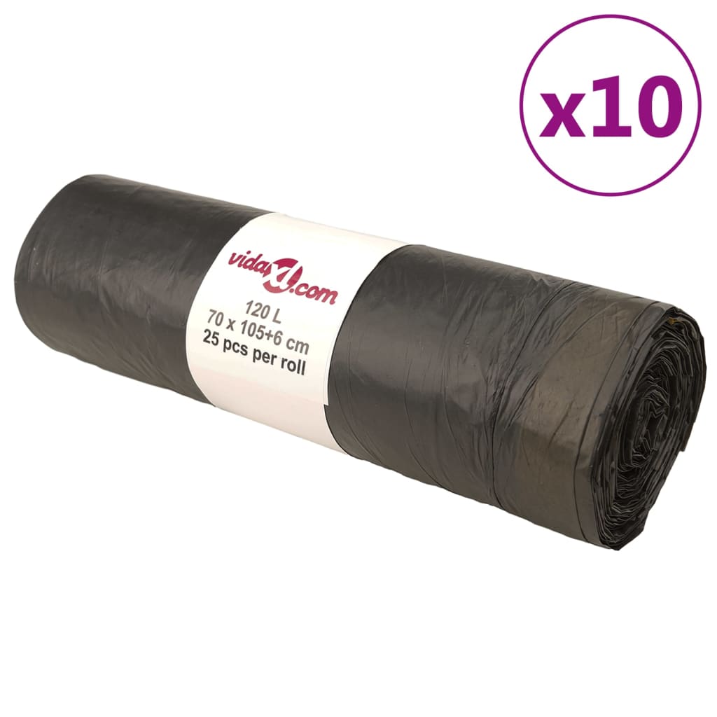 Vuilniszakken met trekkoorden 250 st 120 l zwart is nu te koop bij PeponiXL, paradijselijk wonen!