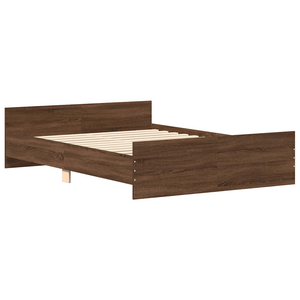 Bedframe hoofd- en voeteneinde bruin eikenkleur 120x200 cm is nu te koop bij PeponiXL, paradijselijk wonen!