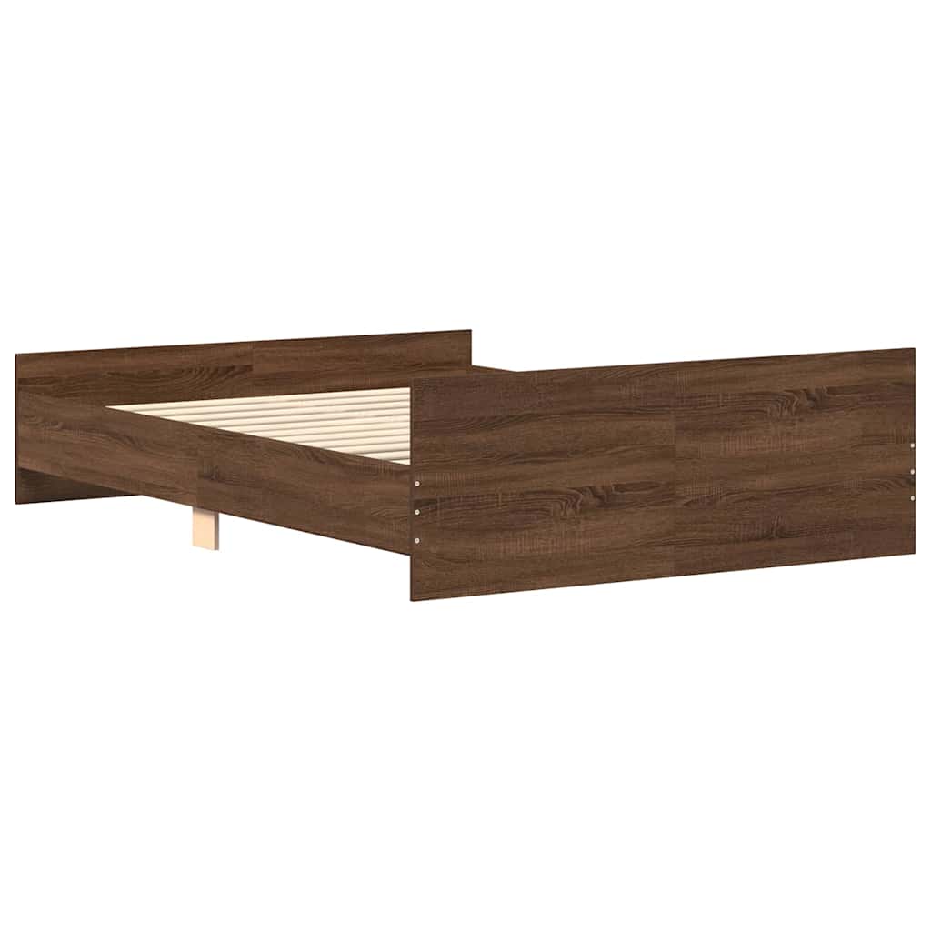 Bedframe hoofd- en voeteneinde bruin eikenkleur 120x200 cm is nu te koop bij PeponiXL, paradijselijk wonen!