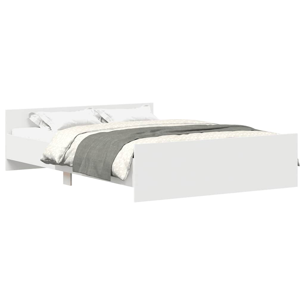 Bedframe met hoofd- en voeteneinde wit 140x200 cm is nu te koop bij PeponiXL, paradijselijk wonen!