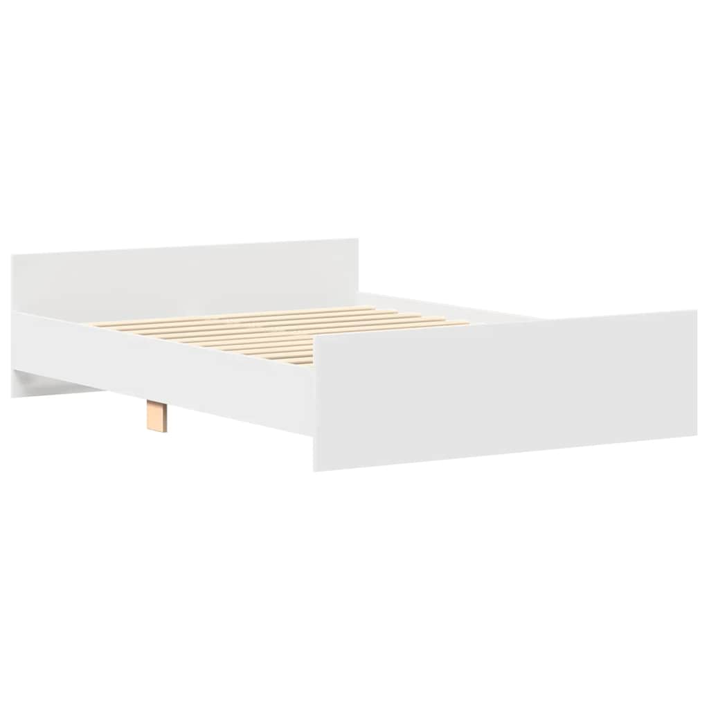 Bedframe met hoofd- en voeteneinde wit 140x200 cm is nu te koop bij PeponiXL, paradijselijk wonen!