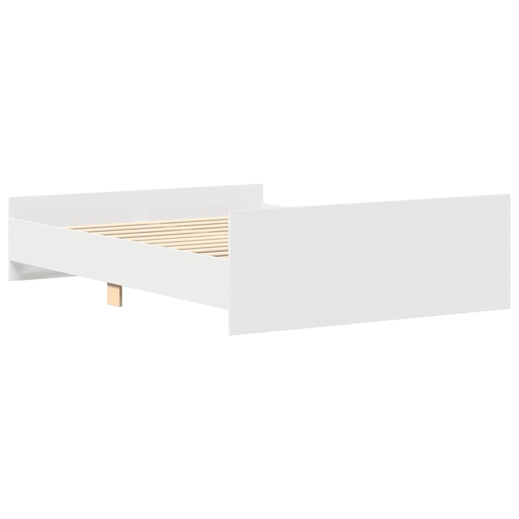 Bedframe met hoofd- en voeteneinde wit 140x200 cm is nu te koop bij PeponiXL, paradijselijk wonen!