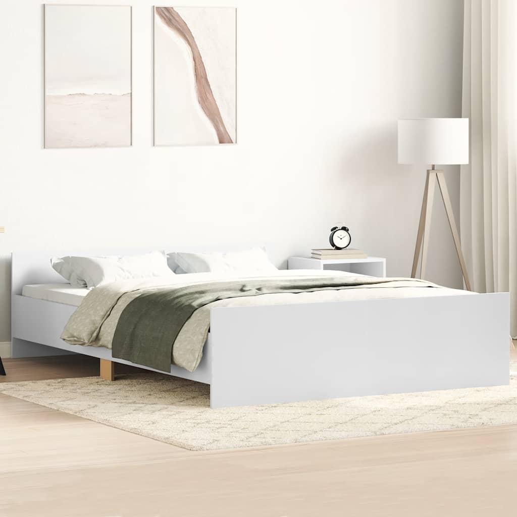 Bedframe met hoofd- en voeteneinde wit 140x200 cm is nu te koop bij PeponiXL, paradijselijk wonen!