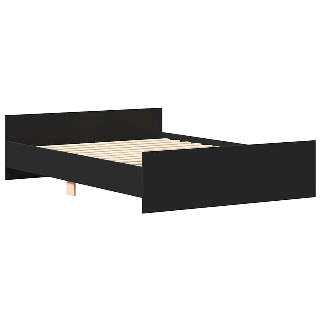 Bedframe met hoofd- en voeteneinde zwart 140x200 cm is nu te koop bij PeponiXL, paradijselijk wonen!