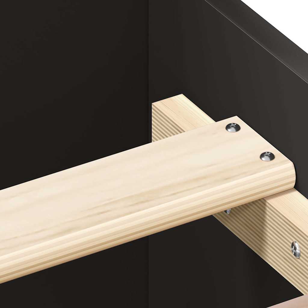 Bedframe met hoofd- en voeteneinde zwart 140x200 cm is nu te koop bij PeponiXL, paradijselijk wonen!