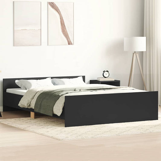 Bedframe met hoofd- en voeteneinde zwart 140x200 cm is nu te koop bij PeponiXL, paradijselijk wonen!