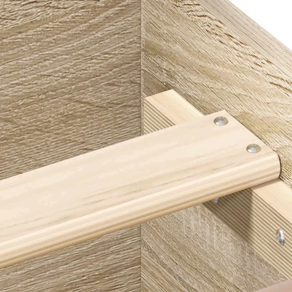 Bedframe met hoofd- en voeteneinde sonoma eikenkleur 140x200 cm is nu te koop bij PeponiXL, paradijselijk wonen!