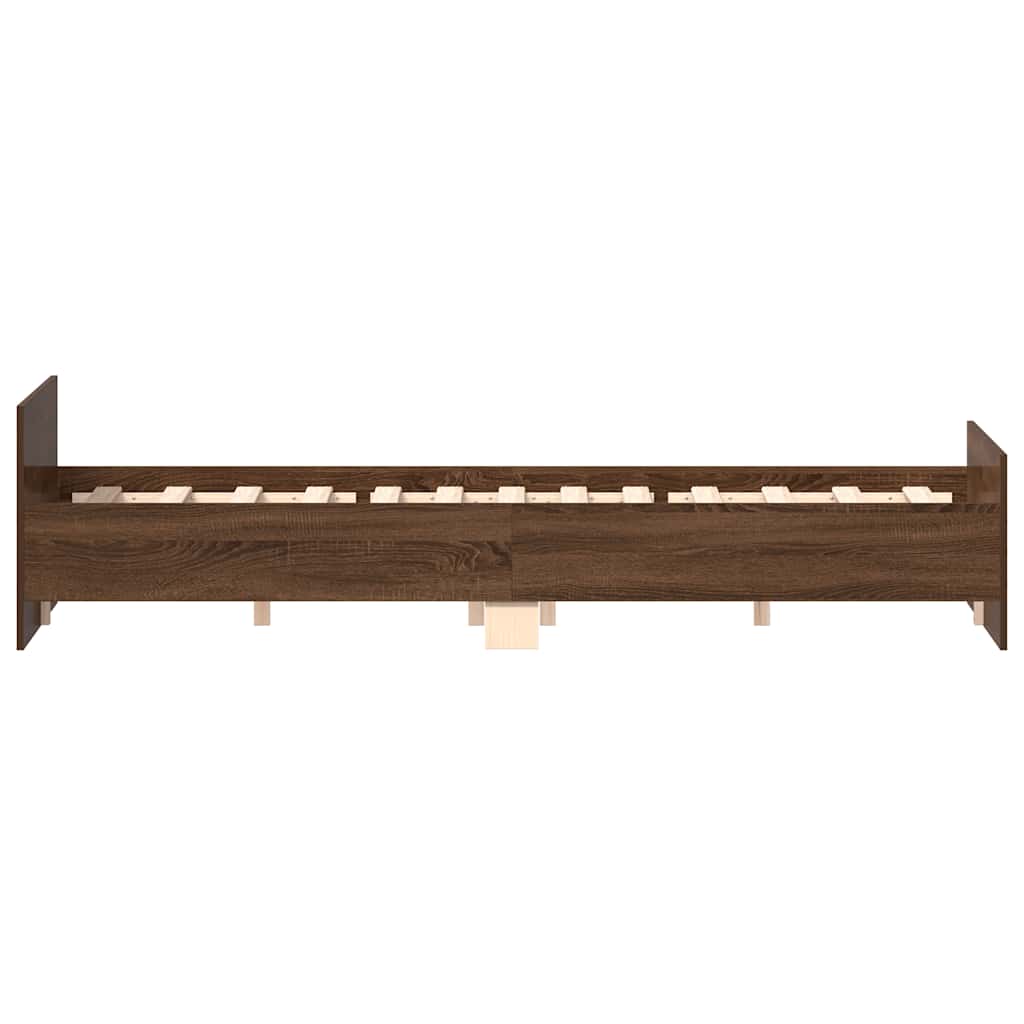 Bedframe hoofd- en voeteneinde bruin eikenkleur 140x200 cm is nu te koop bij PeponiXL, paradijselijk wonen!