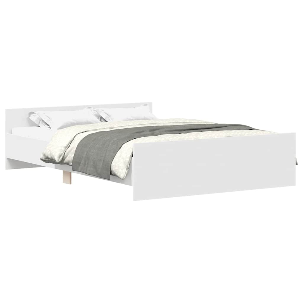 Bedframe met hoofd- en voeteneinde wit 150x200 cm is nu te koop bij PeponiXL, paradijselijk wonen!