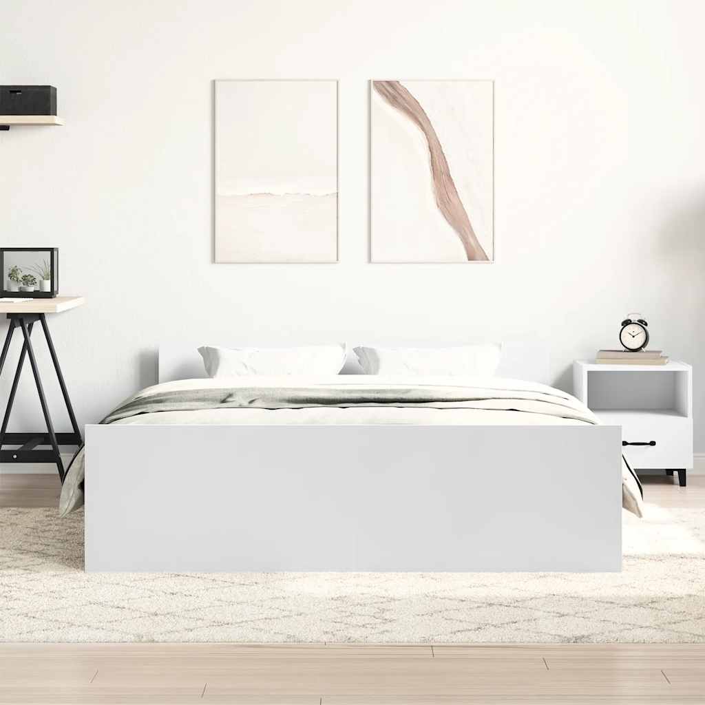 Bedframe met hoofd- en voeteneinde wit 150x200 cm is nu te koop bij PeponiXL, paradijselijk wonen!