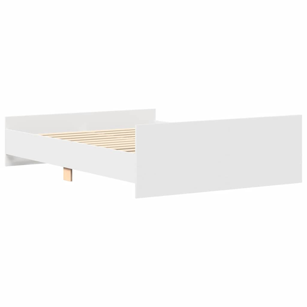 Bedframe met hoofd- en voeteneinde wit 150x200 cm is nu te koop bij PeponiXL, paradijselijk wonen!
