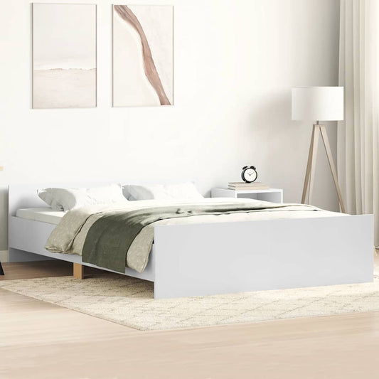 Bedframe met hoofd- en voeteneinde wit 150x200 cm is nu te koop bij PeponiXL, paradijselijk wonen!