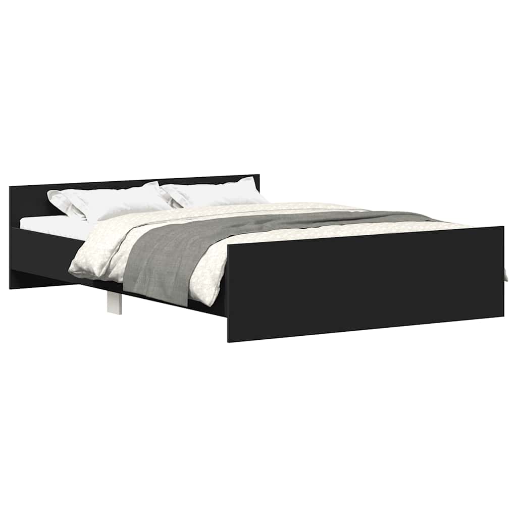 Bedframe met hoofd- en voeteneinde zwart 150x200 cm is nu te koop bij PeponiXL, paradijselijk wonen!