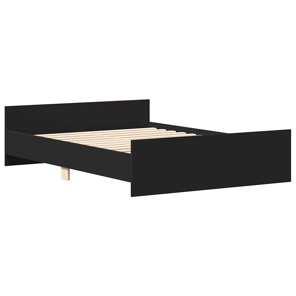 Bedframe met hoofd- en voeteneinde zwart 150x200 cm is nu te koop bij PeponiXL, paradijselijk wonen!