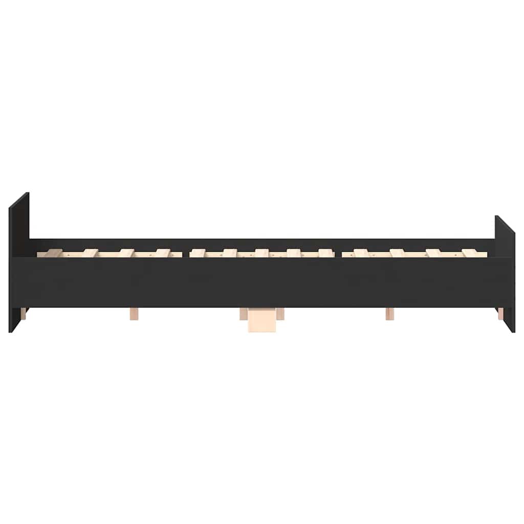 Bedframe met hoofd- en voeteneinde zwart 150x200 cm is nu te koop bij PeponiXL, paradijselijk wonen!