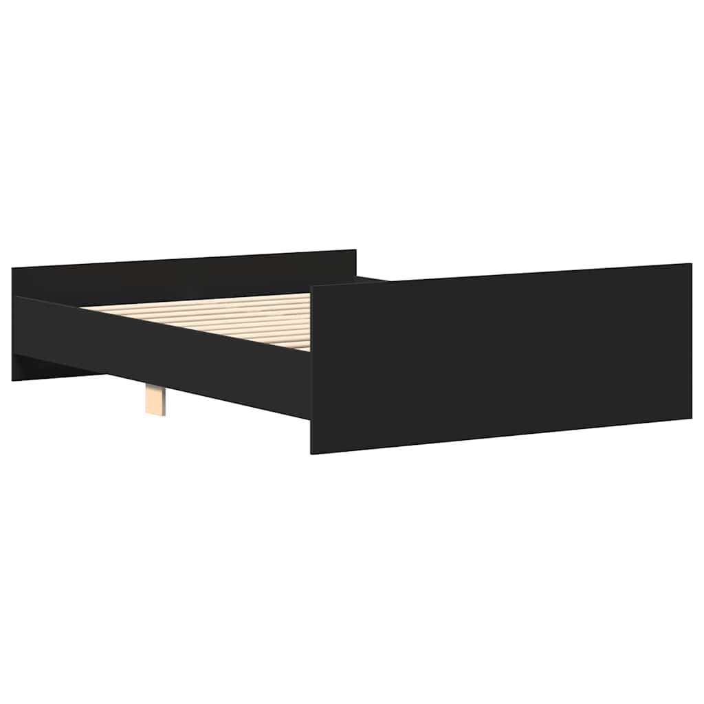 Bedframe met hoofd- en voeteneinde zwart 150x200 cm is nu te koop bij PeponiXL, paradijselijk wonen!