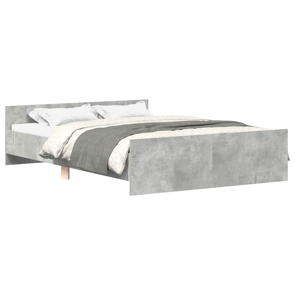 Bedframe met hoofd- en voeteneinde betongrijs 150x200 cm is nu te koop bij PeponiXL, paradijselijk wonen!