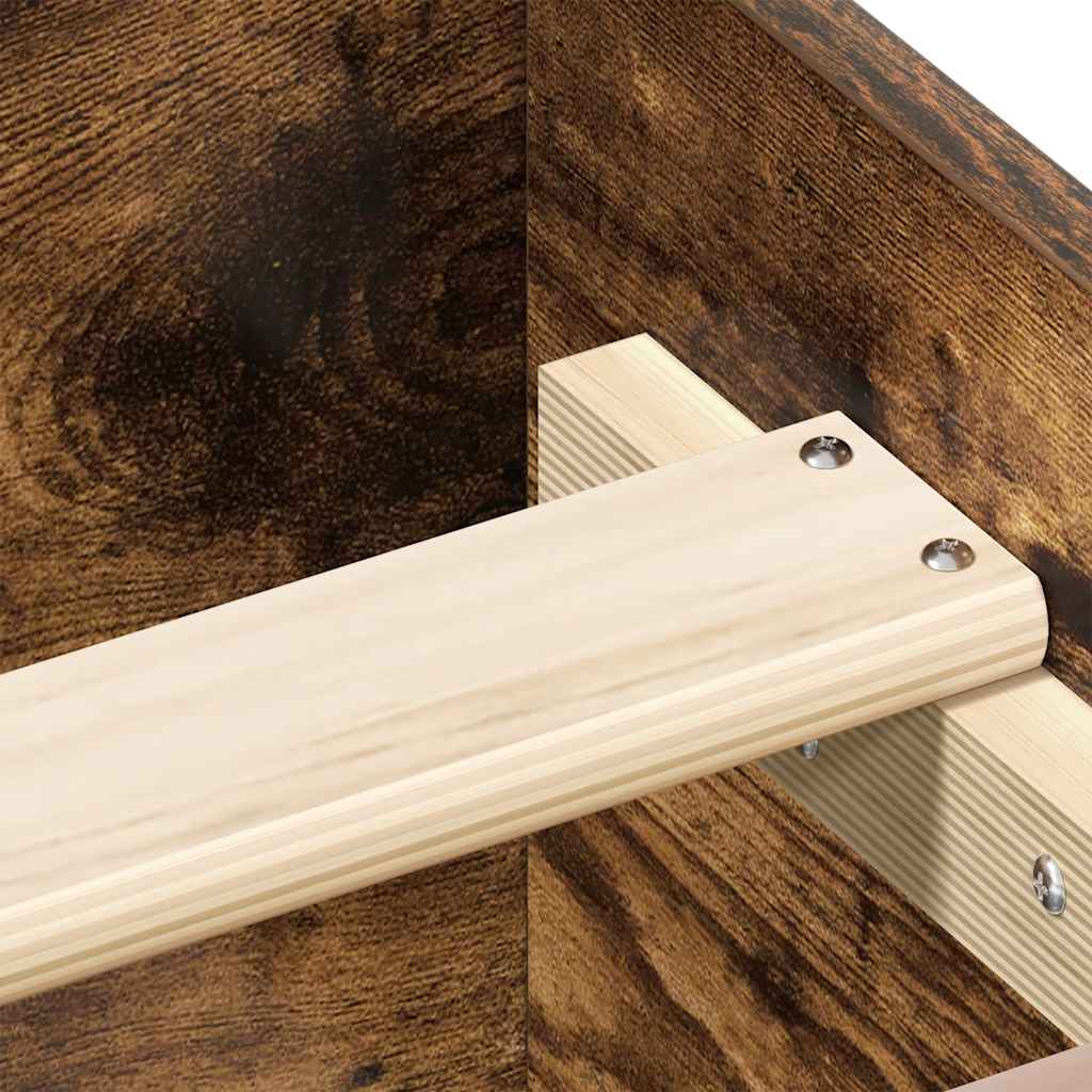 Bedframe met hoofd- en voeteneinde gerookt eiken 150x200 cm is nu te koop bij PeponiXL, paradijselijk wonen!