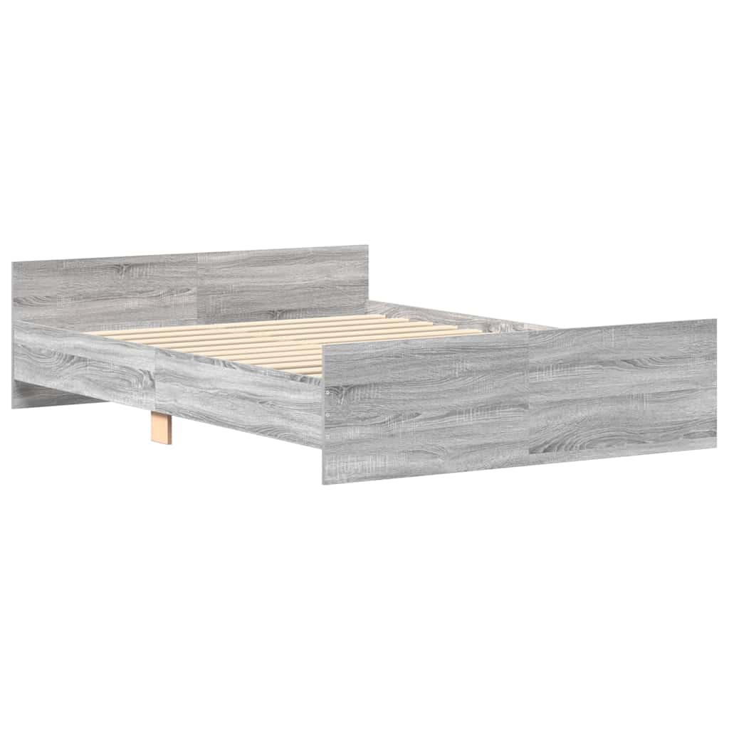 Bedframe met hoofd- en voeteneinde grijs sonoma 150x200 cm is nu te koop bij PeponiXL, paradijselijk wonen!