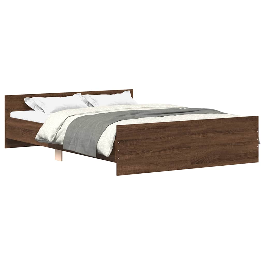 Bedframe hoofd- en voeteneinde bruin eikenkleur 150x200 cm is nu te koop bij PeponiXL, paradijselijk wonen!